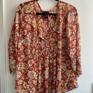 Orange Floral Blouse, Torrid, 18/20
